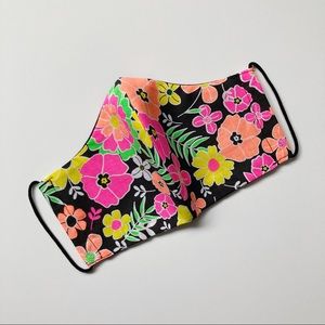 Neon Floral Fabric Face Mask w/ Filter Pocket